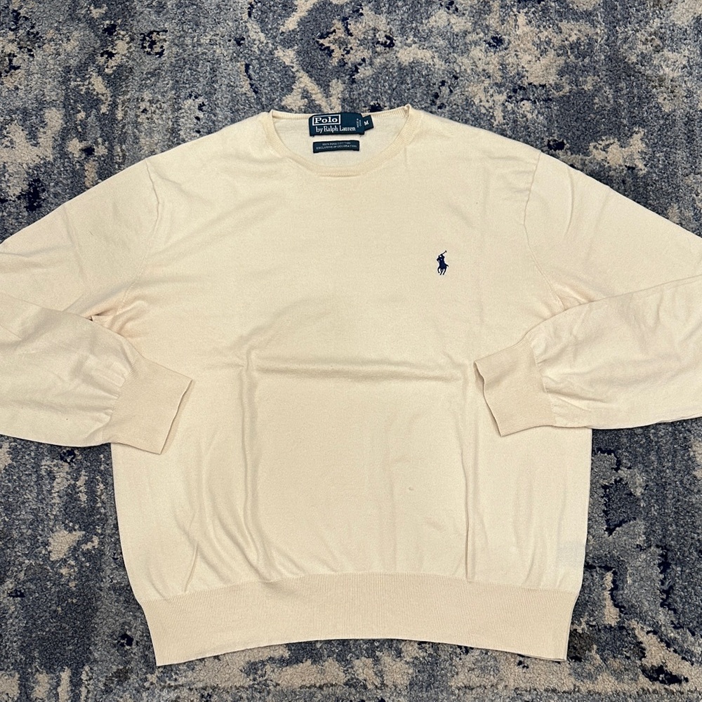Polo Ralph Lauren Men's Cream Crewneck Sweater